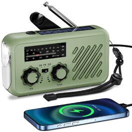 Радіо Kurbelradio – світоприймач для екстрених ситуацій з ручним заводом, сонячною батареєю та USB-зарядкою. Радіо з Power Bank 2000mAh, LED-ліхтарем, SOS-сигналом, FM/AM/SW. Компактне радіо для походу та надзвичайних ситуацій
