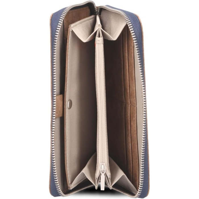 Two large women's wallets/purses O.Wallet OW2 brown vintage-style wallet, wallet with all-around zipper, 15 card slots, 2 bill compartments, coin pocket & see-through pocket