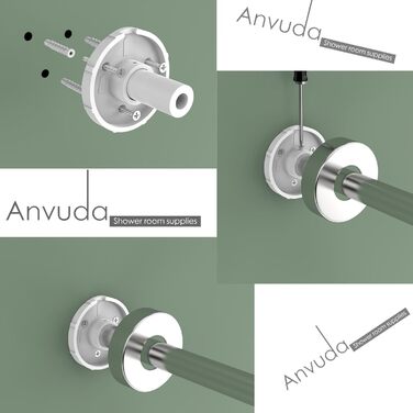 Штанга для душу L-подібна, розсувна, 62–94 x 141–174 см, з 16 кільцями, чорна (Silver Upgrade-version)