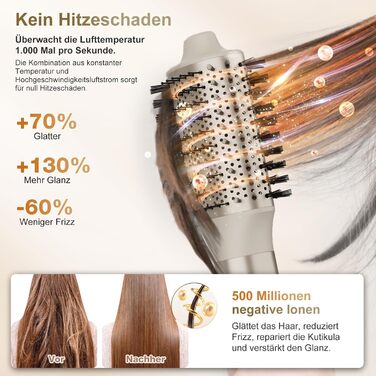 7MAGIC Airstyler 6-в-1: стайлер, плойка, фен, іонізація, для волосся, професійний, для особливих випадків, золото