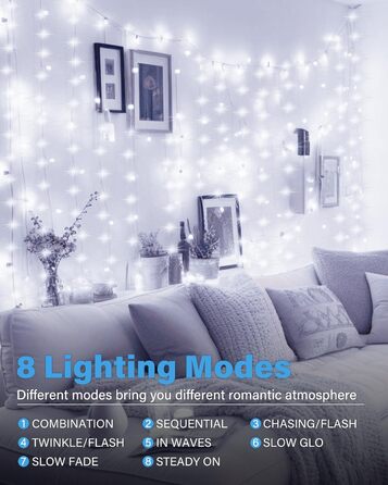 Ламповий фонтан 3x3м, 300 LED, USB, 8 режимів, пульт, IP65, для декору, свята, вечірки, тепле світло, мідний дріт