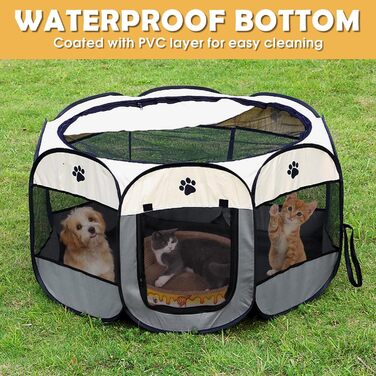 Складана переносна вольєр для собак та котів 74x74x43 см - ідеально для дому та вулиці