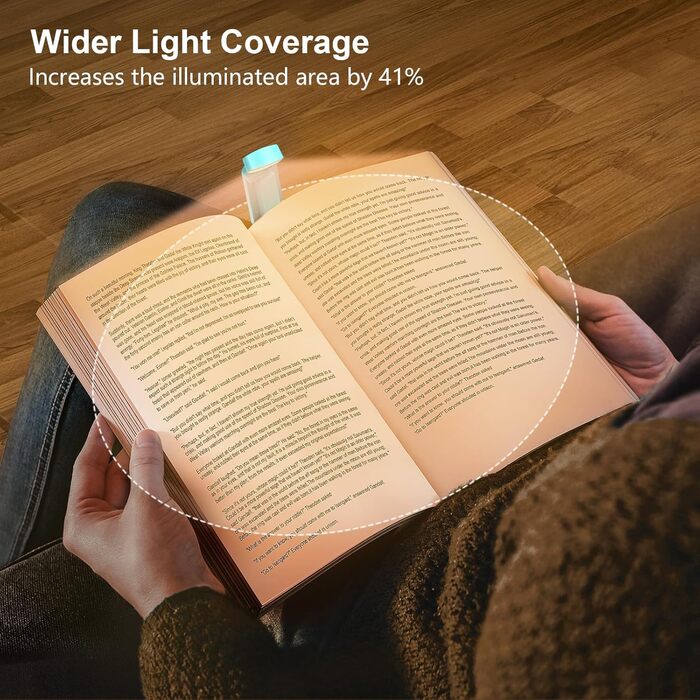 LED кріплення-лампа для читання Gritin з USB-зарядкою, 3 кольори та 3 рівні яскравості, захист очей, блакитний