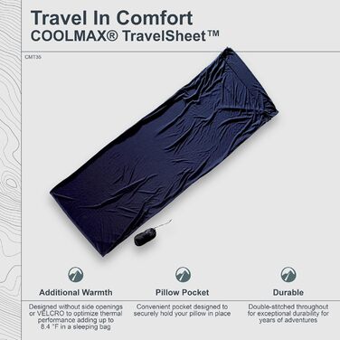 Кокон-спальний мішок з мікрофібри Coolmax Cocoon для подорожей