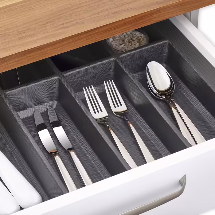 ORGA-BOX VII Cutlery Insert, basalt grey, 376 x 474 mm. Cutlery box suitable for Warendorf Beeck KH Schröder kitchens and others with a 45mm carcass.