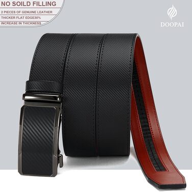 Чоловічий шкіряний ремінь DOOPAI з автоматичною застібкою, 35 мм, регульований розмір, без отворів, білий/чорний