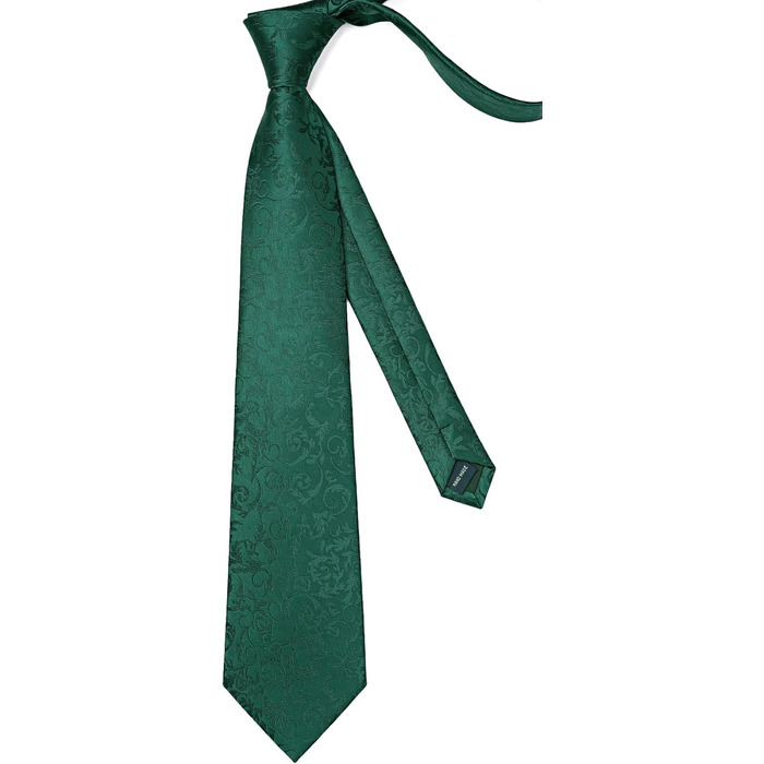 Набір краваток для чоловіків Enlision: краватка, кишеньковий хустинка, краваткозатискач та нагрудні хустинки (зелений, універсальний розмір)