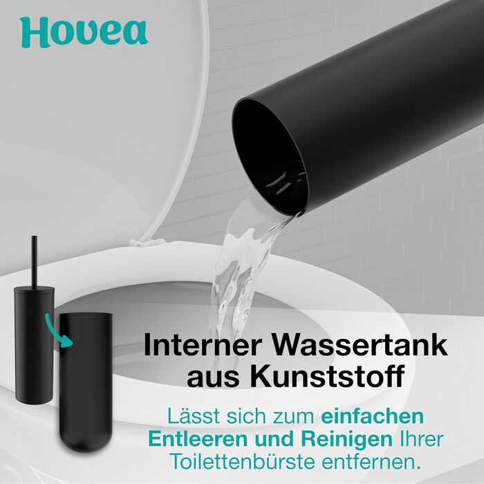 Набір щіток для унітазу Hovea (2 шт.) - чорний - силікон та метал - кріплення на стіну без свердління