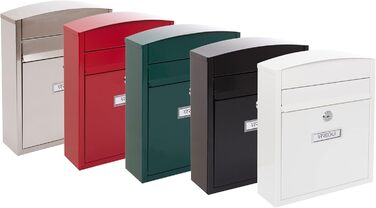 Поштовий ящик ARREGUI Compact E5731 сталевий, білий (S, DIN A5), настінний, водонепроникний, з табличкою для імені, 2 ключі, легкий монтаж