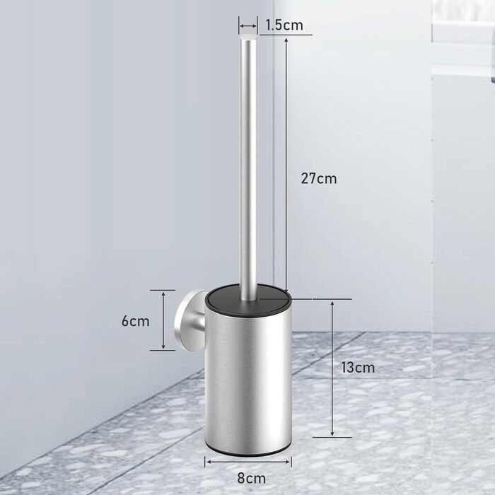 Набір для чищення унітазу з нержавіючої сталі 304, комплект з 2 насадками (круглі, срібні)