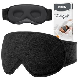 Маска для сну INNELO 3D з повним блокуванням світла та захистом від шуму, чорна, 1 шт.