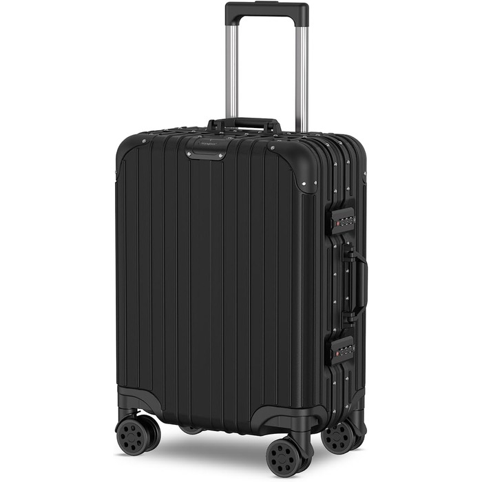 Набір валіз Voyagoux 2 шт. - 39L та 113L, жорсткі валізи, TSA-замок, ABS, 4 колеса 360°, міцний та легкий, рожеве золото (42L, чорний)