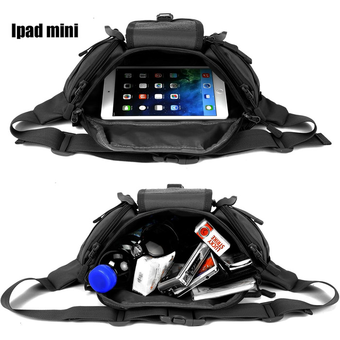 Тактична чоловіча поясна сумка Molle, водонепроникна, унісекс, чорна