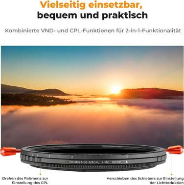 Фільтр K&F Concept Nano-K Serie 67mm 2-в-1: ND та CPL (Поляризаційний)