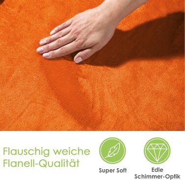 Плед фланелевий Heimtextland Kuscheldecke, теплий, м'який, 150x200 см, оранжевий (Typ380)