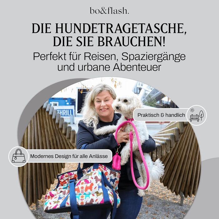 Сучасна переносна сумка для собак Portland від Marielle Dog – 44x26x32 см – для собак до 7 кг – зручна та стильна, миється, екологічна