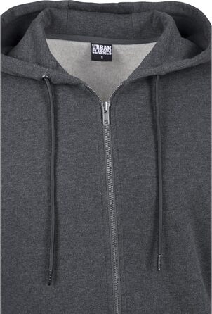 Чоловіча базова толстовка-худі Urban Classics Basic Zip Hoody на блискавці, колір Charcoal (темно-сірий)