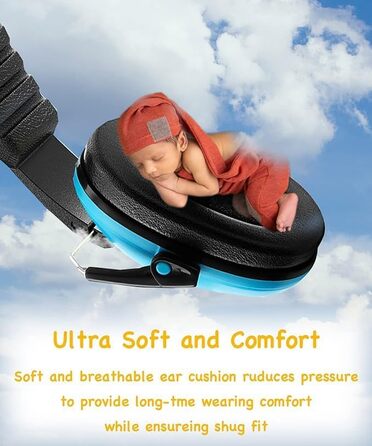 Навушники захисні для дітей Floriogra (2 шт) - капсульні, складані, блакитно-зелені, для захисту слуху від шуму (3-16 років)