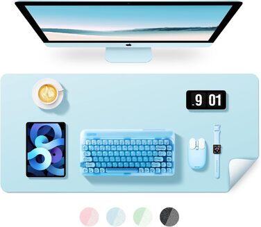 Килимок для столу BUBM 80x40 см, преміум шкіра, нековзний, для офісу та дому (Рожевий)
