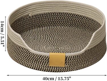 Килимок-ліжко для котів, 40 см, складаний кошик-гніздо, дихаюче ліжко для домашніх тварин, стійке до подряпин, універсальне котяче ліжко (M, чорно-хакі)