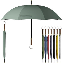 Sapor Design Umbrella Stock Umbrella Stormproof Auto-Open Windproof | XXL Large & Stable for 2 People Men & Women | Golf Umbrella Travel – 123 cm Ø Elegant Sage Green - Modern