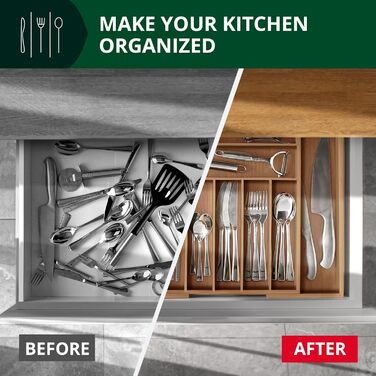 Органайзер для столових приборів ROYAL CRAFT WOOD з бамбука, 9 відділень, коричневий