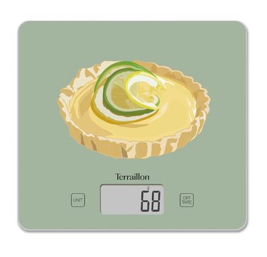 Кухонні ваги Terraillon T1040 з тарою, LCD-дисплей, ультратонкі, до 3 кг, дизайн 