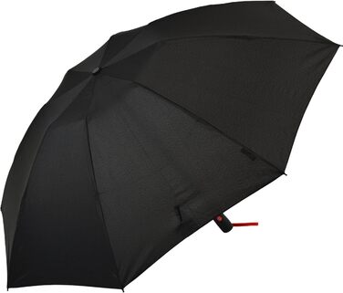 Штормовий парасолька з повним волокном, кишеньковий, великий 106 см - з кольоровими спицями - чорно-червоний
