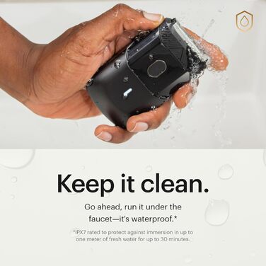 The Handyman™ by MANSCAPED®: Travel Shaver, Lightweight Rechargeable Electric Shaver with USB-C Charging Cable for On-the-Go, Washable, with Long Hair Trimmer and Foil Shaver Head.