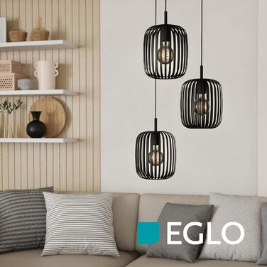 Торшер EGLO Romazzina: металева настільна лампа на тринозі, чорний колір, E27, для спальні та вітальні