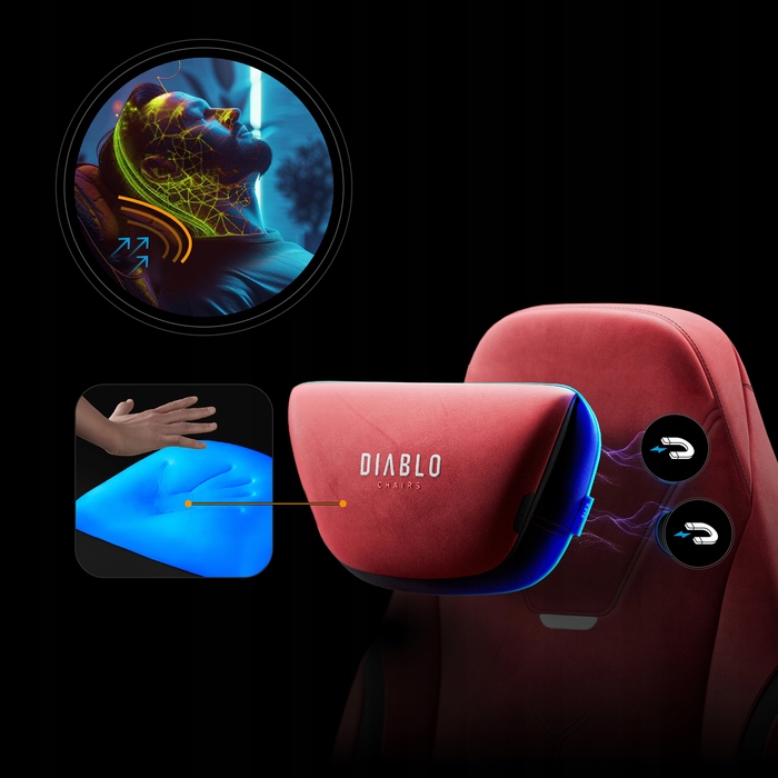 Ігрове крісло Diablo Chairs X.EYE PRIME, тканина, чорно-червоне