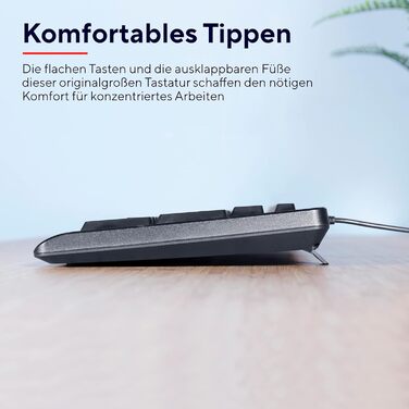 Набір клавіатури та миші Trust Ymo II з QWERTZ-розкладкою, плоскі клавіші, захист від бризок, бездротова миша, USB-приймач, для ПК, комп'ютера, ноутбука, Mac (провідний)