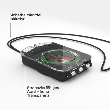 Silva Kompass Navigation - Kompass 4 - Graduated in Mils & Grad - Scale 1:25k 1:40k 1:50k mm & in - Navigation Compass for Professionals - Rotating Compass Housing - Military Compass Hiking