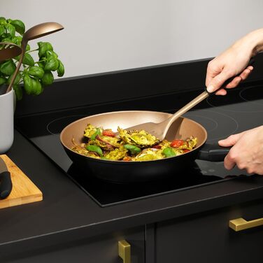 Сковорода-гриль Russell Hobbs 28 см з антипригарним покриттям, індукційна, без PFOA, універсальна, посилене покриття, преміум-якість