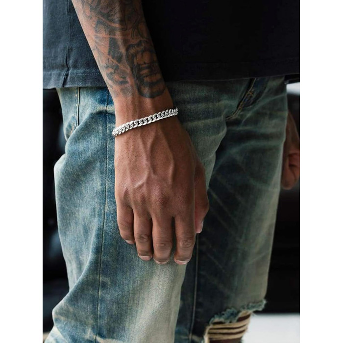 Чоловіча ланцюжок-панцир Miami Bestyle з подарунковою коробкою, 5/7/9/12.5 мм, 19/21/23 см, золото/чорний