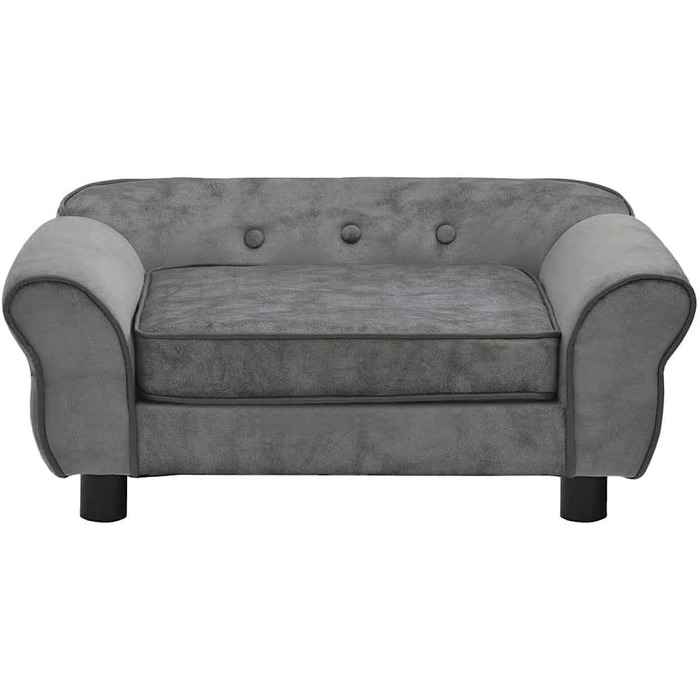 Софа для собак VidaXL, темно-сіра, 72x45x30 см, плюшеве ліжко для собак/кішок