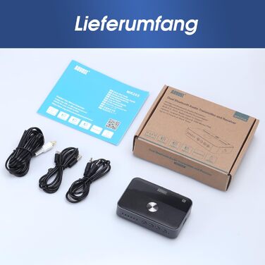 August MR285 Bluetooth 5.3 Аудіо Адаптер: Передавач/Приймач з NFC, Multipoint, AUX, RCA, Оптичний, Коаксіальний, USB для TV, PC, Авто