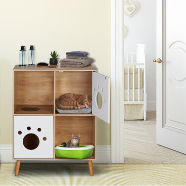 Relaxdays Cat Cabinet with 4 Compartments
