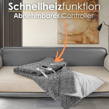 Електрична гріюча ковдра з автовимкненням Kuschelheizdecke 180x130cm, 9 рівнів нагріву, 40°C, пральна