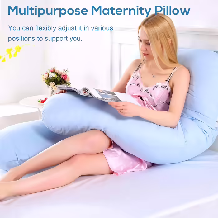 Labtec U-Shaped Pregnancy Pillow, Full Body U-Shaped Pillow, Nursing Pillow, Side Sleeper Pillow, Body Pillow, Pillowcase is removable and washable (100% Cotton)