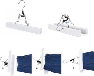 12 дерев'яних вішалок для штанів SONGMICS, вішалки для штанів, антиковзаючі, поворотні на 360 градусів, CRW007-12