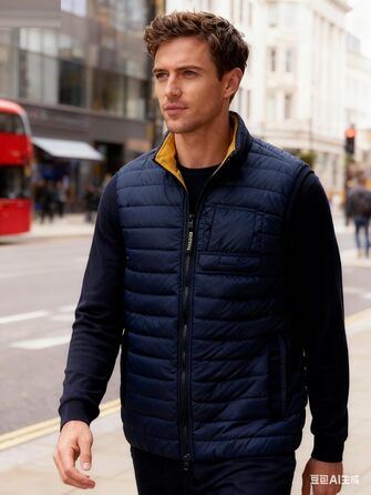 Чоловіча степкова жилетка Krumba для зими: тепла жилетка з утеплювачем для прогулянок, вихідних та активного відпочинку (3XL, темно-синій)