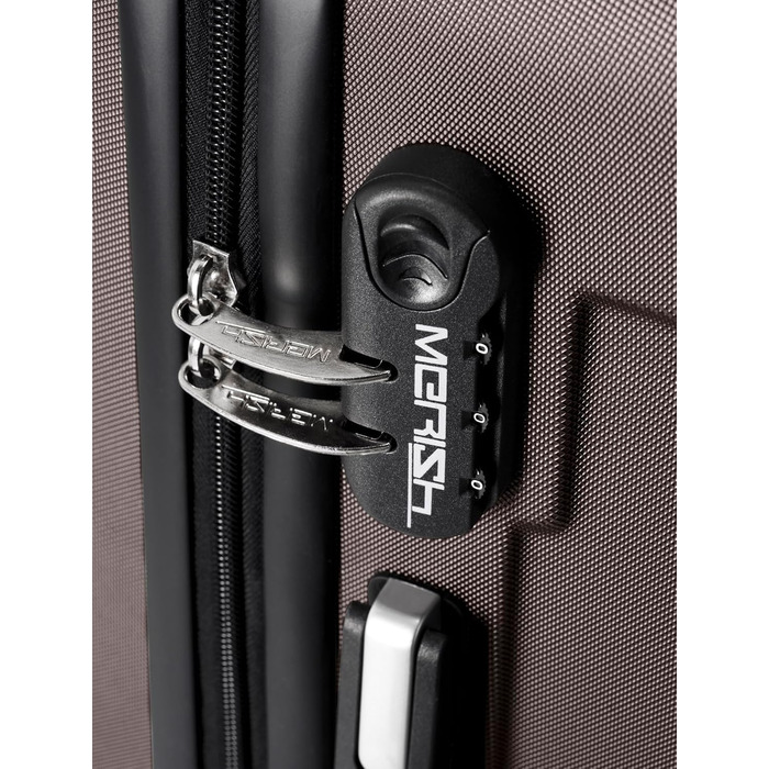 Валіза MERISH 3шт. з жорсткою оболонкою, коліщата-двоколіща, 9 кольорів (коричневий, XL)