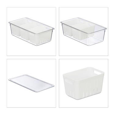 Relaxdays Refrigerator Organizer 4-Piece Set