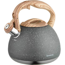 Чайник електричний Klausberg з нержавіючої сталі 2.8L з мармуровим покриттям, сірий KB-7369
