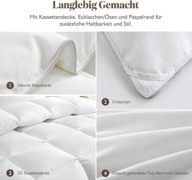 BPC Luxurious Goose Down Duvet 155x220, Lightweight Summer Duvet with Down, Extremely Soft, Fluffy Feather and Down Filling, Öko-Tex and RDS Certified Down Duvet 155x220 cm