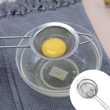 Набір кухонних сит з нержавіючої сталі, 3 шт (7/12/18 см), з посиленим руків'ям, дрібний сито, для випічки, приготування їжі, просіювання, соку