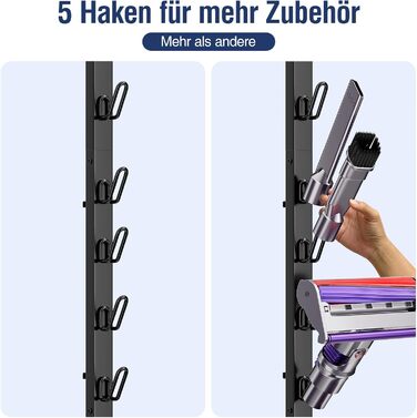 Підставка для пилососа Dyson – сумісна з V15, V12, V11, V10, V8, V7, V6 – автономна з кріпленням для аксесуарів – економія місця, без свердління