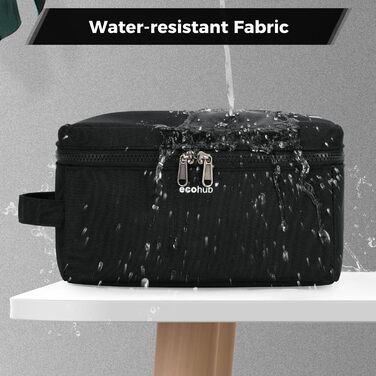 Чоловіча дорожня косметичка Ecohub Kuturbeute, водонепроникна, з відділенням для мокрого та сухого, чорна (L)