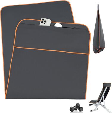 Рушник для фітнесу з кишенею, мікрофібра, 120x50 см, спортивний рушник для залу, подорожей, сірого кольору